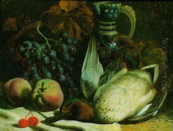 Still Life Of An Ewer, Grapes, Peaches, Cherries And Dead Game - view 1