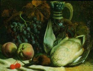 Still Life Of An Ewer, Grapes, Peaches, Cherries And Dead Game