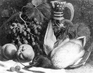Still Life With Fruit, Dead Game And A Jug by William Hughes