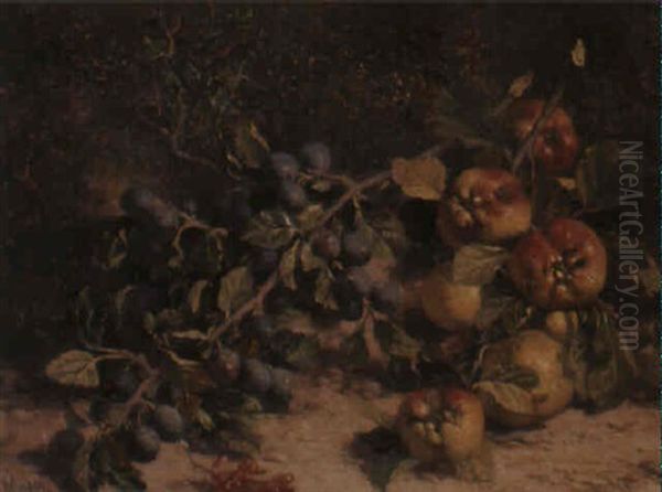 Still Life With Apples And Damsons - view 1