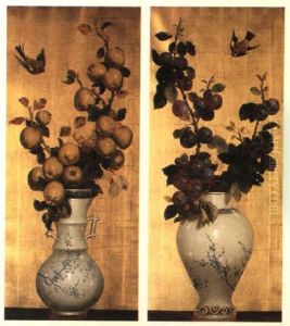 Still Lifes With Fruit In Japanese Vase