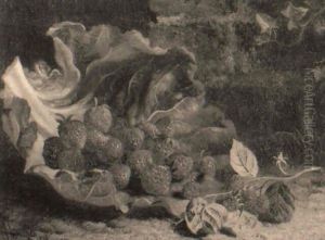 Still Life With Strawberries And Raspberries by William Hughes