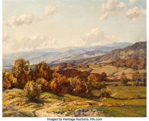 View Of Hills And Mountains by Sir Herbert Edwin Pelham Hughes-Stanton