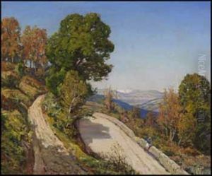 The Road Above The Valley by Sir Herbert Edwin Pelham Hughes-Stanton