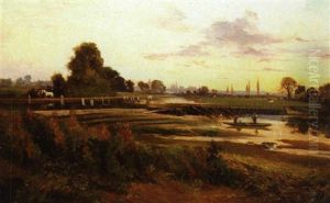 Langley On Thames by Sir Herbert Edwin Pelham Hughes-Stanton
