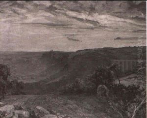 Sunset At St. Paul Du Var Seen From Venice by Sir Herbert Edwin Pelham Hughes-Stanton