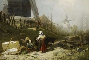 Les Moulins A Montmartre Apres L'effondrement De La Butte by Victor-Pierre Hugnet