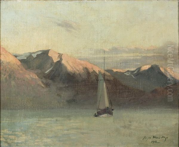 Voilier Sur Un Lac De Montagne - view 1