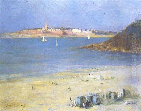 Vue De Saint Malo, Vu De La Plage De L'ecluse A Dinard - view 1