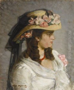 Bildnis Einer Dame Mit Hut by Aloys Hugonnet