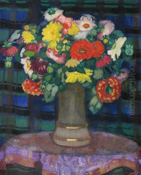 Blumenstillleben (+ Frau In Tracht, Study, Verso) - view 1
