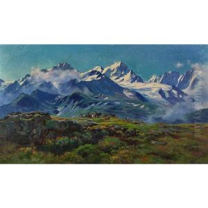 Blick Auf Das Mont-blanc-massiv by Fritz Huguenin