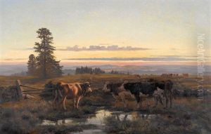 Le Soir Sur La Montagne by Fritz Huguenin