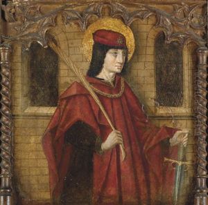 A Saint (saint Pancras?) With A Sword And A Martyr's Palm by Jaime Huguet