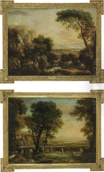 An Italianate Wooded River Landscape - view 1