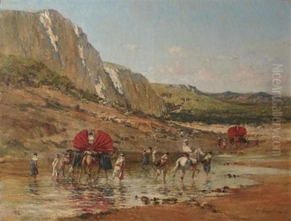 An Untitled Algerian Oasis Genre Scene - view 1