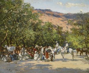 Halt In The Desert by Victor Pierre Huguet