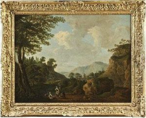 Rocky River Landscape With Figures