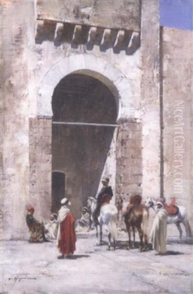 Cavaliers Devant La Grande Porte - view 1