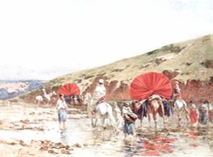 Caravane Passant Un Gue