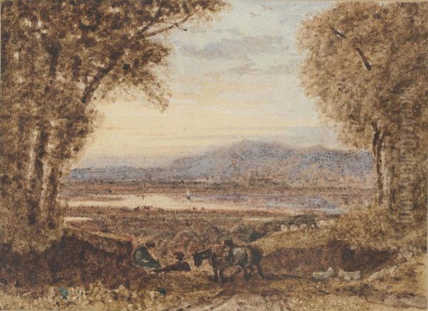 Travellers With Their Horses In An Extensive Landscape - view 1