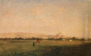 Vue De La Citadelle Et Les Tombeaux Des Califes Au Caire by Victor Pierre Huguet