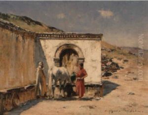 A La Fontaine by Victor Pierre Huguet