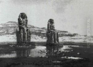 The Colossi Of Memnon by Victor Pierre Huguet