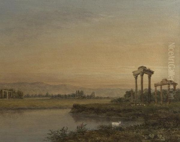 Italian Landscape With Classical Ruins - view 1