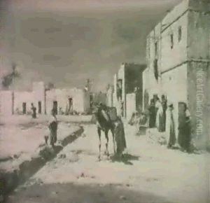 Une Place Animee En Afrique Du Nord by Victor Pierre Huguet