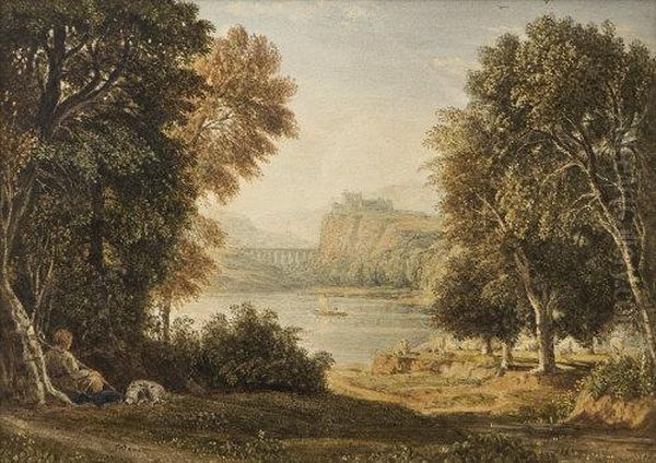 Pastoral Scene With Shepherd And Flock - view 1