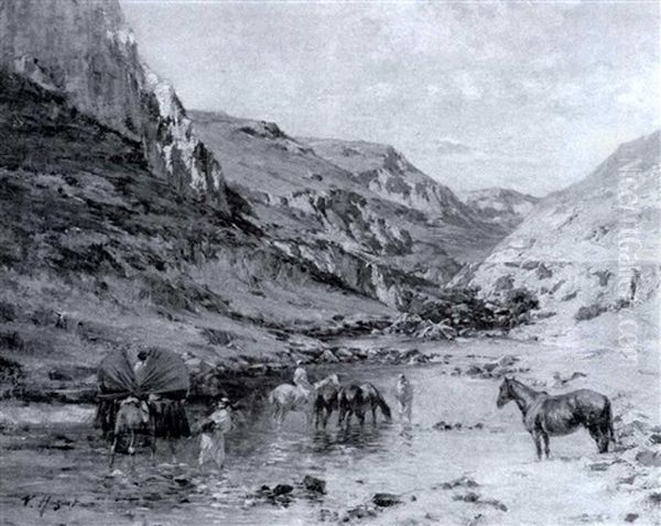 Arabs Resting In The Gorge - view 1