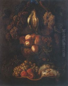 Nature Morte A La Perdrix Et Au Panier De Fruits