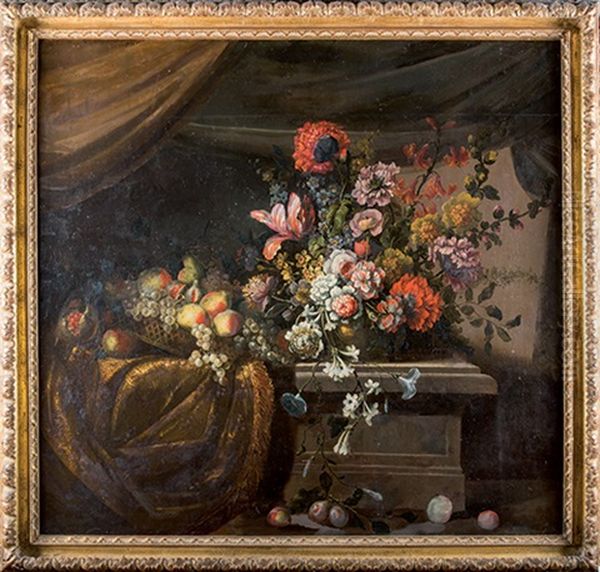 Nature Morte Aux Fleurs Sur Un Entablement - view 1