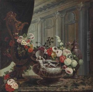 Vase, Aiguiere Et Pot Orne De Fleurs Vase, Aiguiere Et Pot Orne De Fleurs