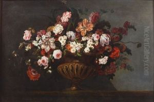 Bouquet De Fleurs Sur Un Entablement