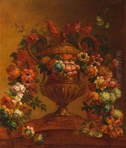 Fleurs Dans Un Vase Sur Un Entablement