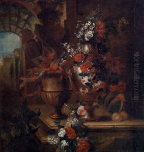 Roses, Poppies, Honeysuckle, Hollyoaks, Morning Glory, Peonies, Narcissi And Other Flowers In A Vase Roses, Poppies, Honeysuckle, Hollyoaks, Morning Glory, Peonies, Narcissi And Other Flowers In A Vase