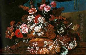 Nature Morte Aux Fleurs by Pierre Nicolas Huilliot
