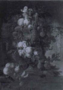 Guirlande De Fruit Decorant Un Vase Antique by Pierre Nicolas Huilliot