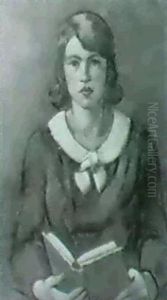 Madchen Mit Buch by Anton Hula