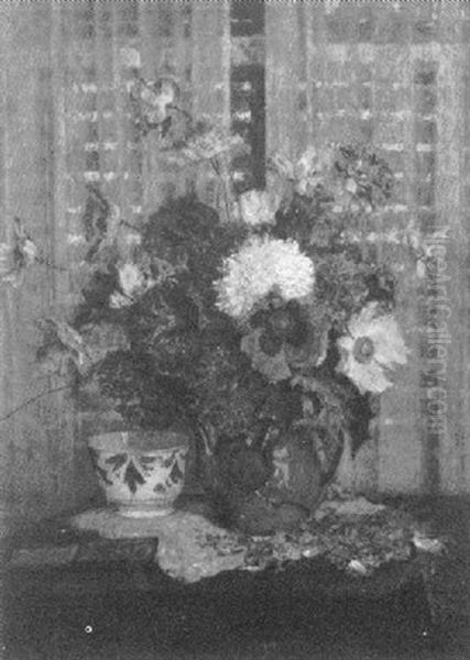 Flowers By Venetian Blinds - view 1