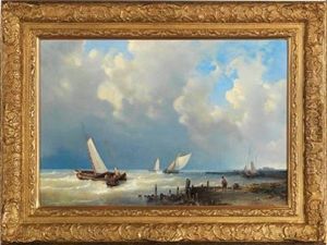 Fisher Boats By The Coast by Abraham Hulk the Elder