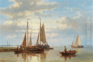 Sailing Boats On The Coast by Abraham Hulk the Elder