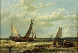 Fishing Boats Off The Coast by Abraham Hulk the Elder