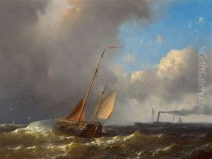 Sailing Boat And Steamer