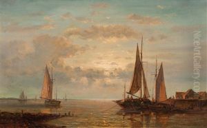 Moored Fishing Boats by Abraham Hulk the Elder