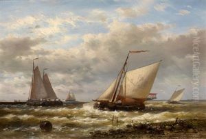 Marine. Segler Auf Der Zuiderzee by Abraham Hulk the Elder