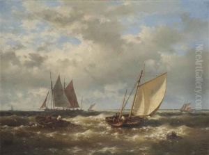 A Stiff Breeze On The Scheldt by Abraham Hulk the Elder