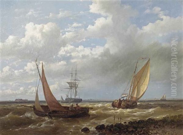 Dutch Sailing Vessels In Choppy Waters - view 1